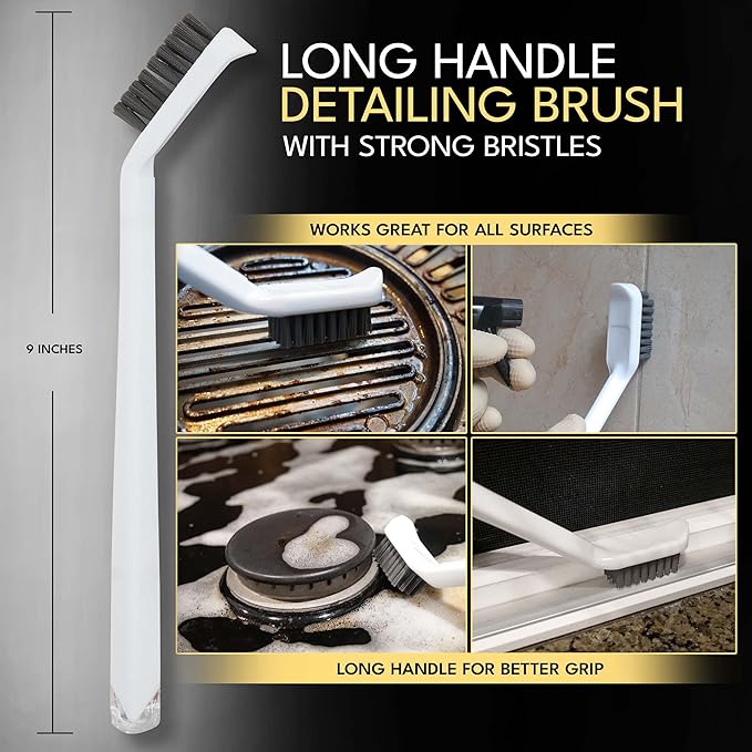 Grout Cleaning Brushes Set Deep Cleaner Multi-Purpose Stiff Bristle Brush - Image 4