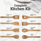 PriorityChef Wooden Spoons for Cooking, Non-Toxic Wooden Utensil Set - Image 3