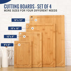 Hiware 4-Piece Extra Large Bamboo Cutting Boards Set - Image 2