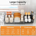 Delamu Stainless Steel Dish Drying Rack, Expandable Dish Drainer, Anti-Rust - Image 3