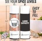 Manual Salt and Pepper Grinder Set of 2 | Large Round Shakers | 7.5 Inch - Image 3