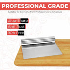 Bench Scraper for Baking, Food Scraper Stainless Steel Blade Dough Cutter - Image 6