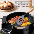 E-far Silicone Cooking Utensils Set, 5-Piece Black Kitchen Utensils Set - Image 4