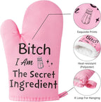 GROBRO7 6Pcs Funny Oven Mitts Pot Holders Baking Gift, I Am The Secret - Image 4