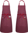 Serrenf 2 Pack Apron, Cooking Kitchen Aprons, Adjustable Bib Apron by serrenf