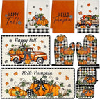Fanfanwin 10 Pcs Thanksgiving Kitchen Decor Set Kitchen Towels Pot Holders Oven by Fanfanwin
