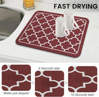 WISELIFE Dish Drying Mat Super Absorbent Drying Mat Large Dish Drying Mats - Image 4