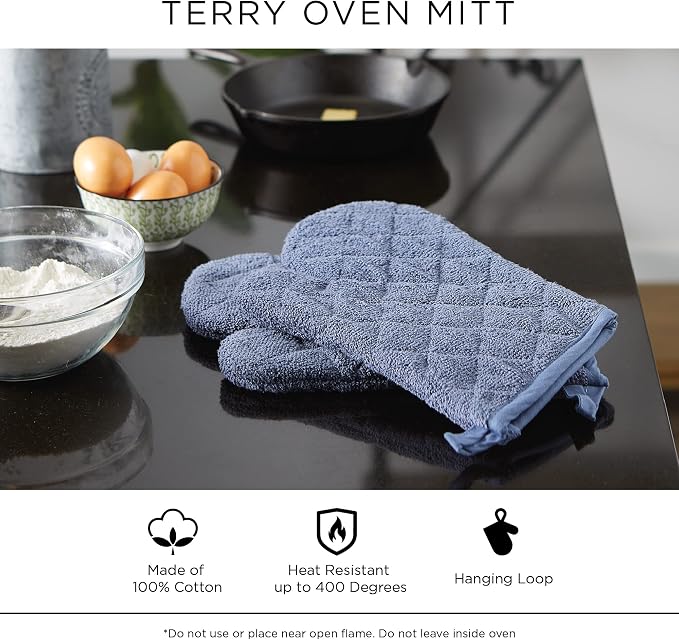 DII Basic Terry Collection 100% Cotton Quilted, Oven Mitt, 2 Piece - Image 7