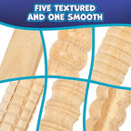 READY 2 LEARN Mini Textured Wooden Rolling Pins | Set of 6 | 7.25 inches | - Image 4