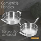 LOLYKITCH 8.5-10 Inch Tri-Ply Stainless Steel Frying Pans and 12 Inch Sauté Pan - Image 4
