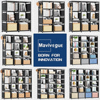 Mavivegue Book Shelf, 20 Cube Storage Organizer, DIY Bookcase, Metal Cube - Image 6