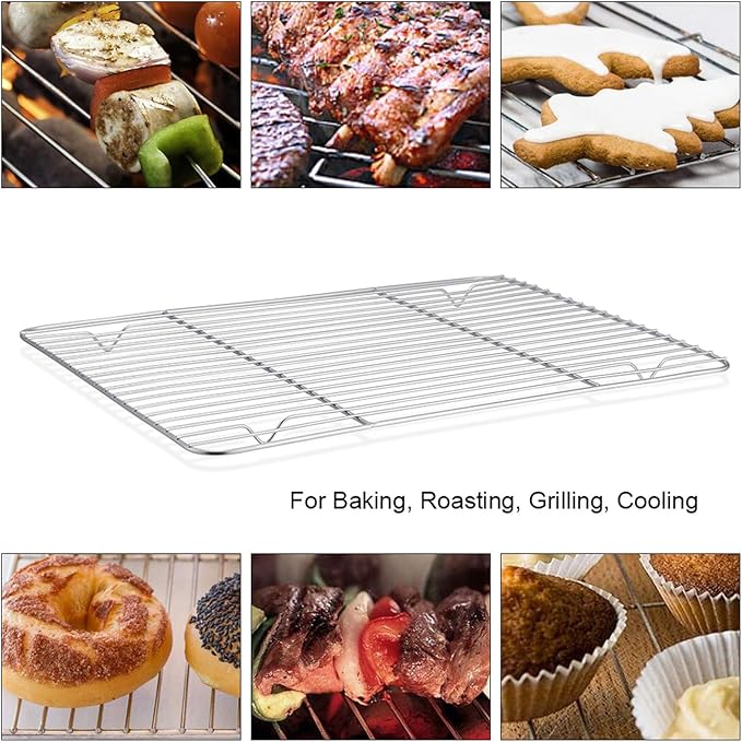 P&P CHEF 16 + 12.5 + 10.4 + 9 Inch Baking Sheet and Rack Set, Oven & Dishwasher - Image 5