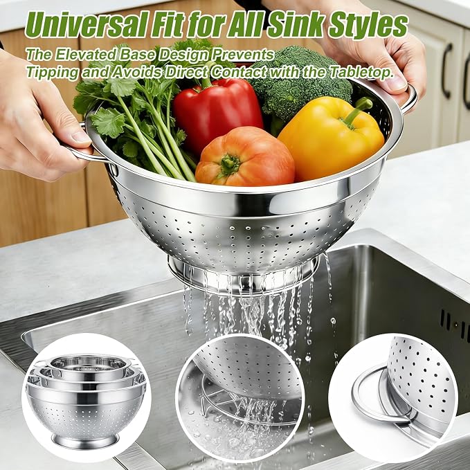 Palksky Stainless Steel Colander Set - Image 2