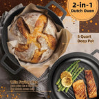 Cast Iron Dutch Oven Pot with Skillet Lid – Pre-Seasoned – Skillet Lid Cooking - Image 5