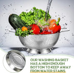 Bokon 3 Pcs Stainless Steel Colander Set Colander Bowl and Sieves 1/3/5 Quart - Image 6