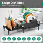 Large Extendable Dish Drying Rack, 16.93" to 26.57" Expandable Dish Rack - Image 5