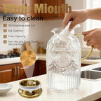 Amzcku Glass Pitcher with Lid, 1 Gallon/128 oz Vintage Water Pitcher, Water - Image 4
