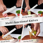 Knife Set, 6-Piece Kitchen Knife Set, German High Carbon Stainless Steel - Image 4