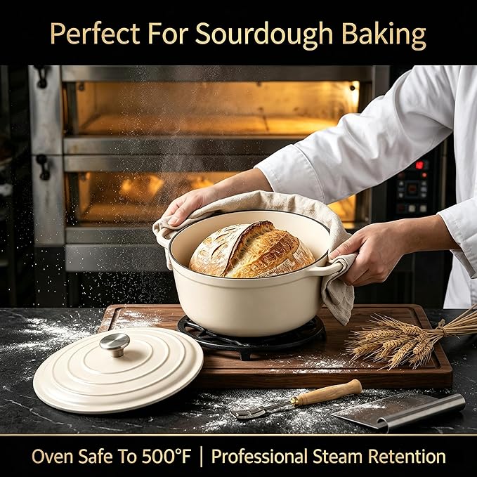 QuliMetal Enameled Cast Iron Cookware Set, 4-Piece Pots and Pans Set - Image 4