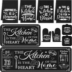 Fourluoo 10 Pcs Farmhouse Kitchen Decor and Accessories Set 4 Kitchen Towels 2 by Fourluoo