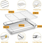 Homikit Baking Sheet with Wire Rack, 10.5 x 8 Inches Stainless Steel Small - Image 2