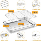 Homikit Baking Sheet with Rack Set, 10.5x8 Inches Stainless Steel Small Cookie - Image 2
