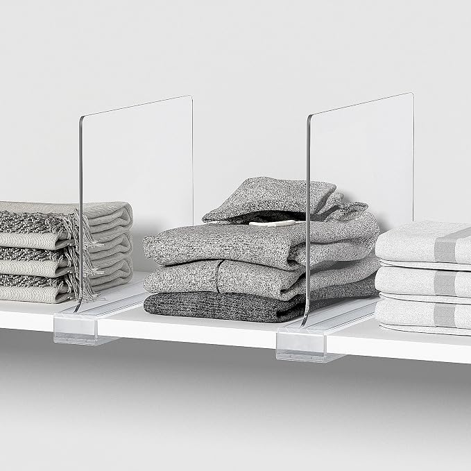 12 PCS Shelf Dividers for Closet Organization Acrylic Clear Closet Shelf - Image 5