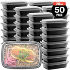 50-Pack Reusable Meal Prep Containers Microwave Safe Food Storage Containers - Image 7