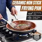 Gotham Steel Non Stick Frying Pan, 12.5” Ceramic Frying Pan Nonstick, Long - Image 2