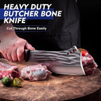 Topfeel 2PCS Meat Cleaver & Heavy Duty Bone Chopper Knife Set, Hand Forged - Image 3