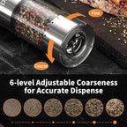 Electric Salt and Pepper Grinder Set, USB Rechargeable Pepper Mill - Image 5