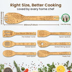 CUTHOLLOW 6PCS Succulents Potted Wooden Kitchen Cooking Utensil Set, 11.9in Non - Image 2
