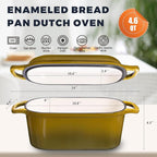 4.6 Quart Dutch Oven for Bread Baking, Combo Oval Enameled Cast Iron Bread Pan - Image 2