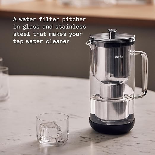 Aarke Purifier Regular Glass Pitcher Bundle w/Steel Filter, 4 Pure Refill - Image 2