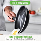 GreenLife 16 Piece Nonstick Cookware Set, Soft Grip Non-Toxic PFAS-Free Ceramic - Image 2