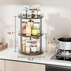 LAMU 12'' Wood Lazy Susan Turntable Organizer - Image 3