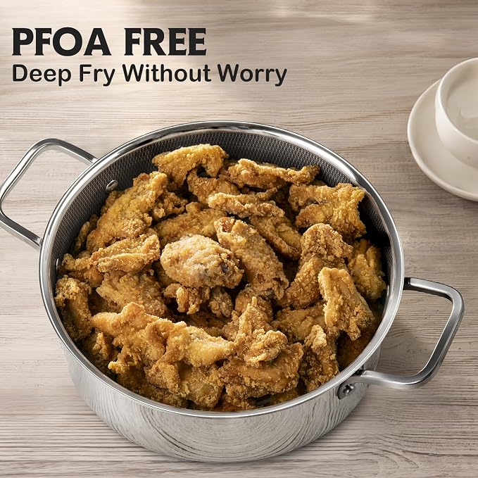 Saute Pan, Hybrid Non Stick 6.5 Quart Everyday Braiser pan, Chicken Fryer - Image 3