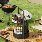 Rotating Spice Rack with Paper Towel Holder, 2 Tier Turntable Lazy Susan - Image 8