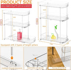 2 Pack 3 Tier Large Pull Out Bathroom Organizers and Storage, 13.8″ Deep - Image 2
