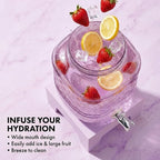 Beverage Dispenser 1 Gallon, Glass Drink Dispenser - Image 4