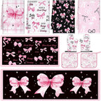 Fourluoo 10 Pcs Bow Kitchen Dish Towels Rugs Oven Mitts and Pot Holders Set by Fourluoo