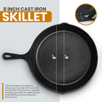Utopia Kitchen Saute Frying Pan 8 Inch, Cast Iron Chefs Pan, Pre Seasoned Cast - Image 3