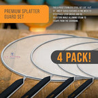 U.S. Kitchen Supply 4-Piece Stainless Steel Splatter Guard Set Fine Mesh Cover - Image 2