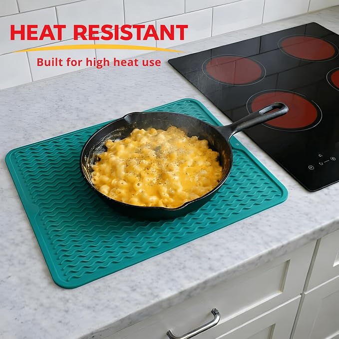 Silicone Drying Mat 16 × 12 – Teal Green Non-Slip Sink Mat - Image 4