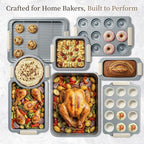Kikcoin 25 PCS Stackable Baking Pans Set, Non-stick Bakeware Sets - Image 7