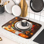 Fall Pumpkin Dish Drying Mat for Kitchen Counter Decor 16x18 Inch Halloween - Image 5