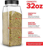 6 Pack 32 oz Plastic Spice Jars, Empty Seasoning Containers - Image 3