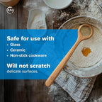 FAAY 13" Dough Whisk, 100% Healthy Teak Kitchen Utensils - Image 4