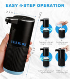 RYTOXILO Automatic Soap Dispenser, 2 Pack Black and White Touchless Liquid Soap - Image 2