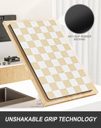 Rnivvi Dish Drying Mat for Kitchen Counter, 12 x 19" Cute Checkered Absorbent - Image 5